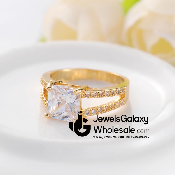 Gold Plated American Diamond Fashion Ring