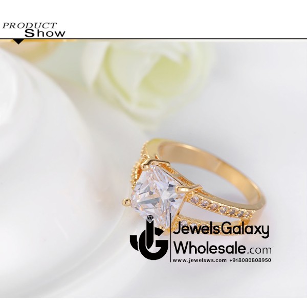 Gold Plated American Diamond Fashion Ring