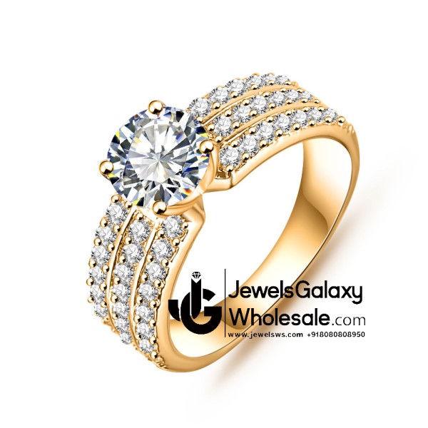 Gold Plated American Diamond Fashion Ring