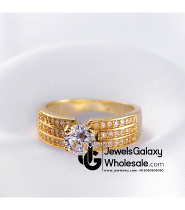 Gold Plated American Diamond Fashion Ring