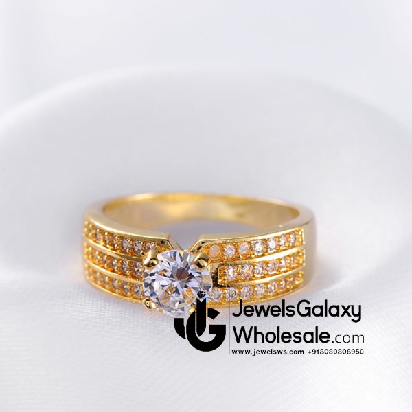 Gold Plated American Diamond Fashion Ring