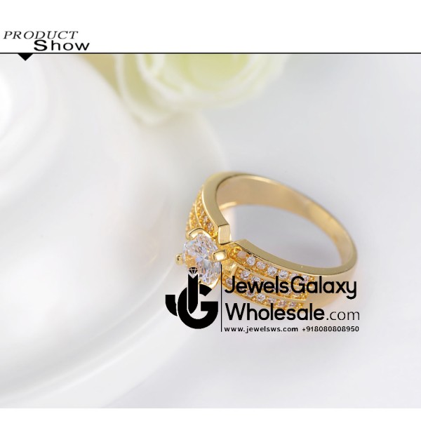 Gold Plated American Diamond Fashion Ring