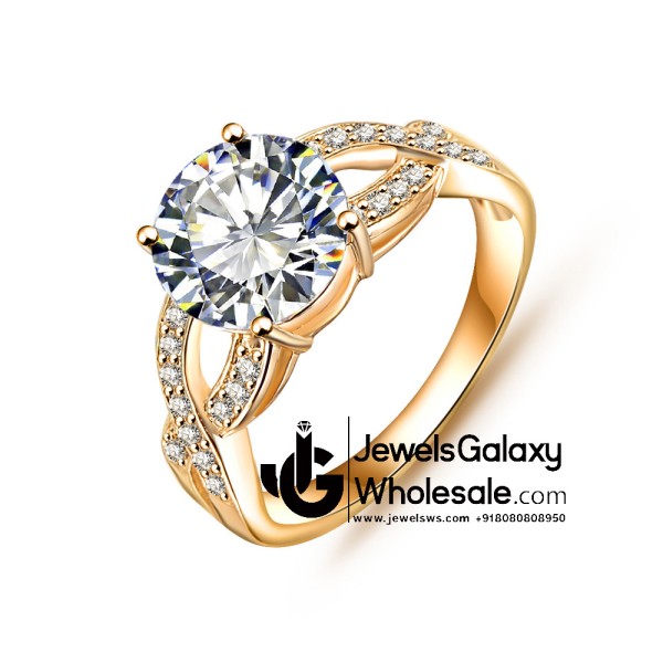 Gold Plated American Diamond Fashion Ring