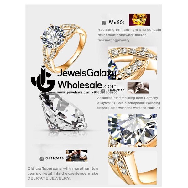 Gold Plated American Diamond Fashion Ring