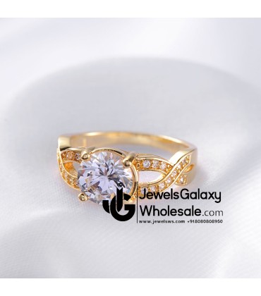 Gold Plated American Diamond Fashion Ring