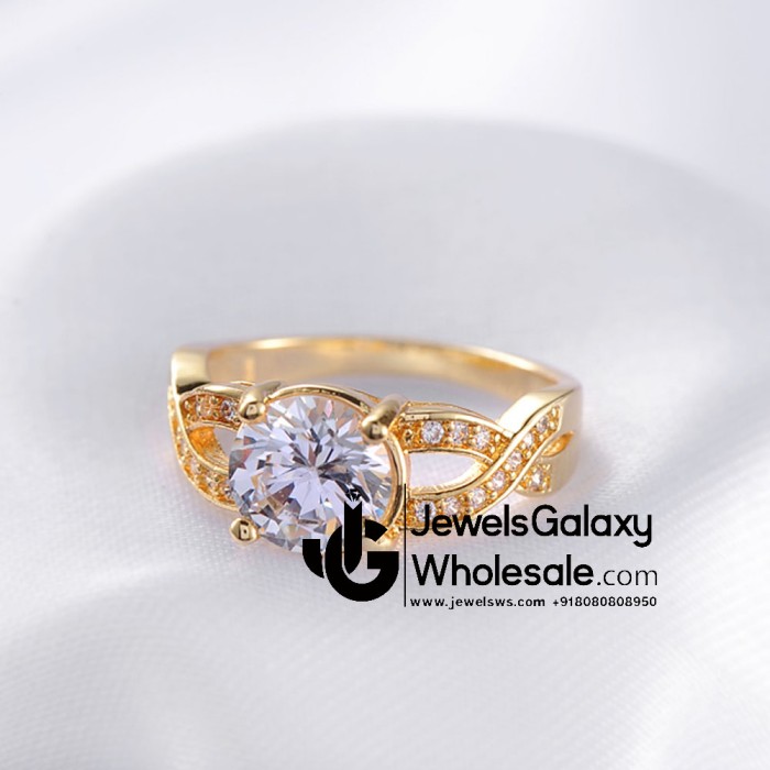 Gold Plated American Diamond Fashion Ring