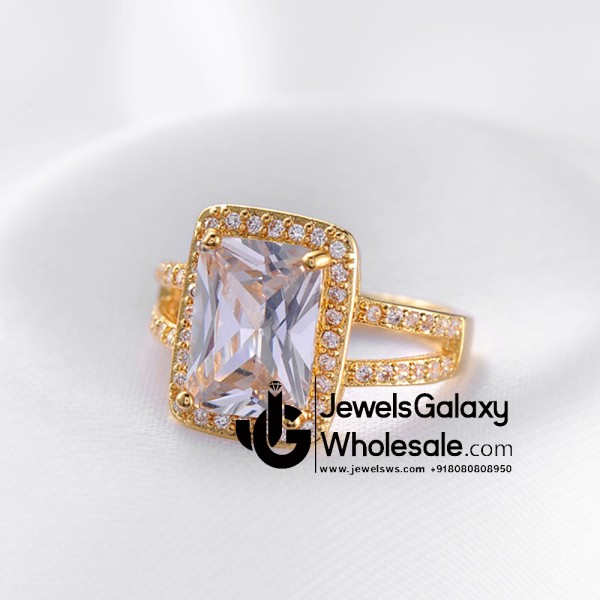 Gold Plated American Diamond Fashion Ring