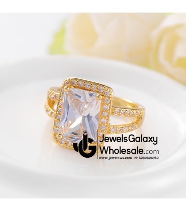 Gold Plated American Diamond Fashion Ring