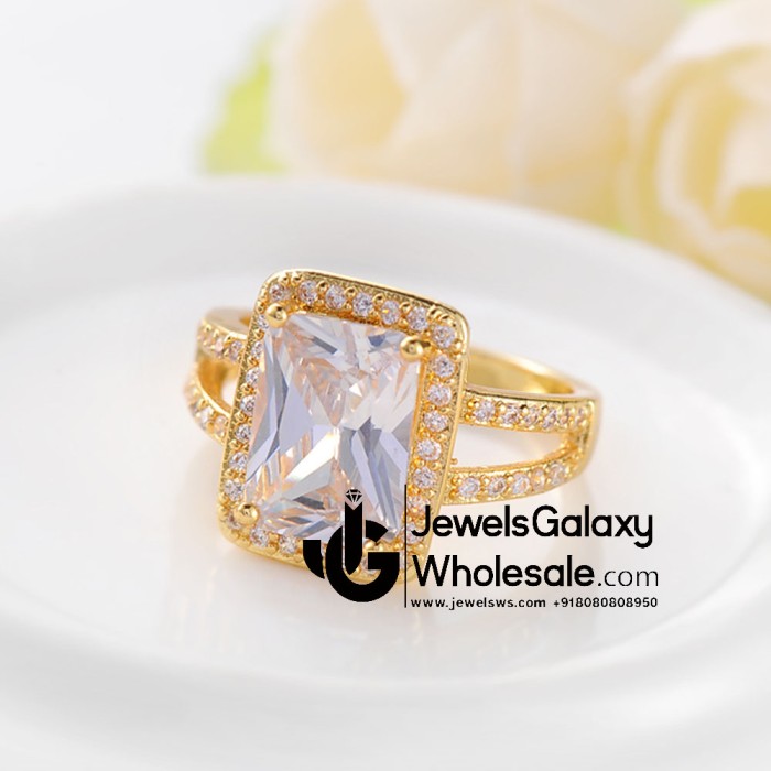 Gold Plated American Diamond Fashion Ring