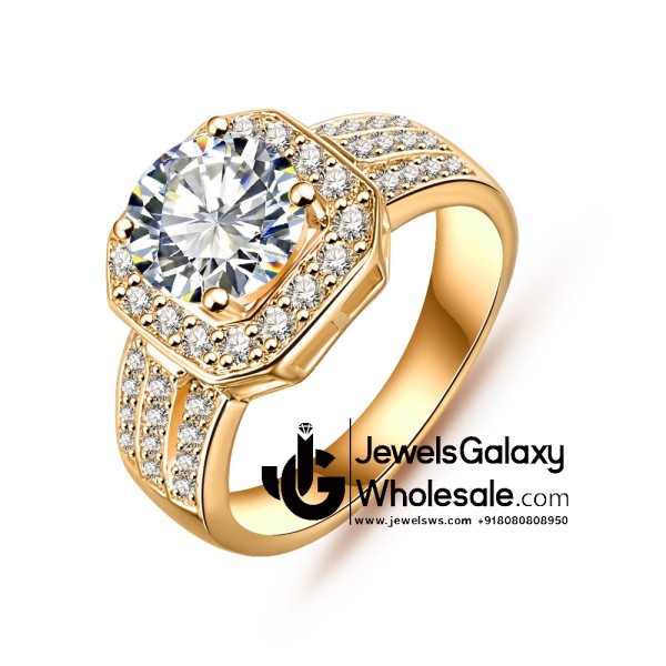 Gold Plated American Diamond Fashion Ring