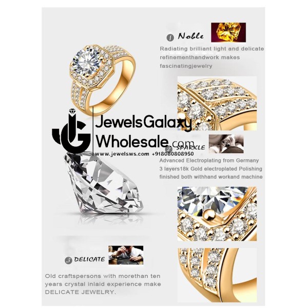 Gold Plated American Diamond Fashion Ring