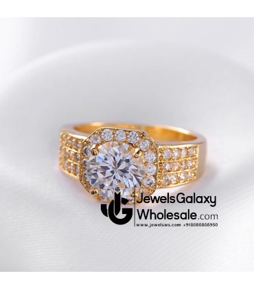 Gold Plated American Diamond Fashion Ring