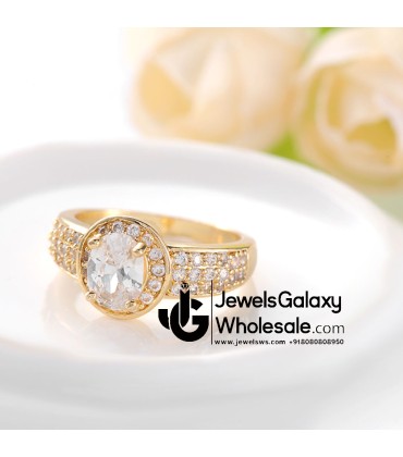 Gold Plated American Diamond Fashion Ring