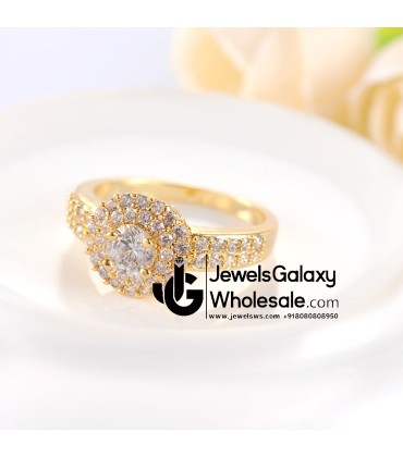 Gold Plated American Diamond Fashion Ring