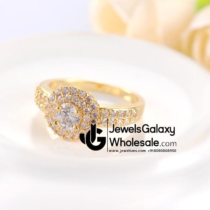 Gold Plated American Diamond Fashion Ring