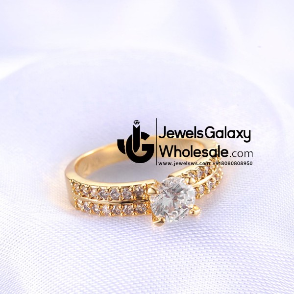 Gold Plated American Diamond Fashion Ring