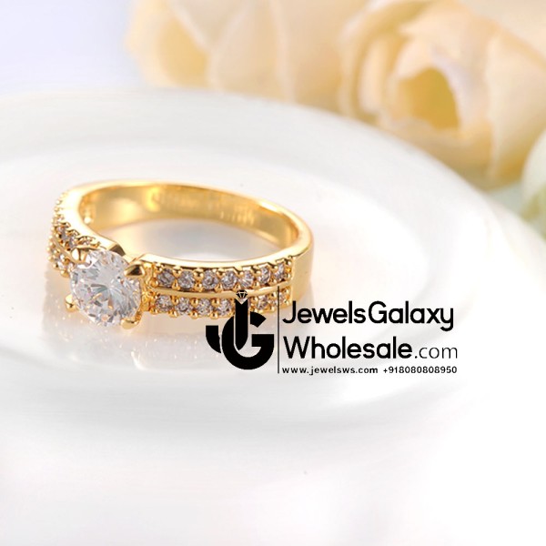 Gold Plated American Diamond Fashion Ring