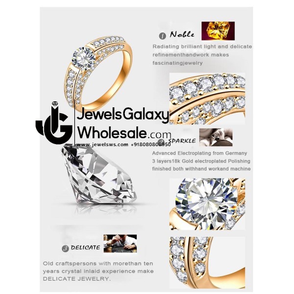 Gold Plated American Diamond Fashion Ring