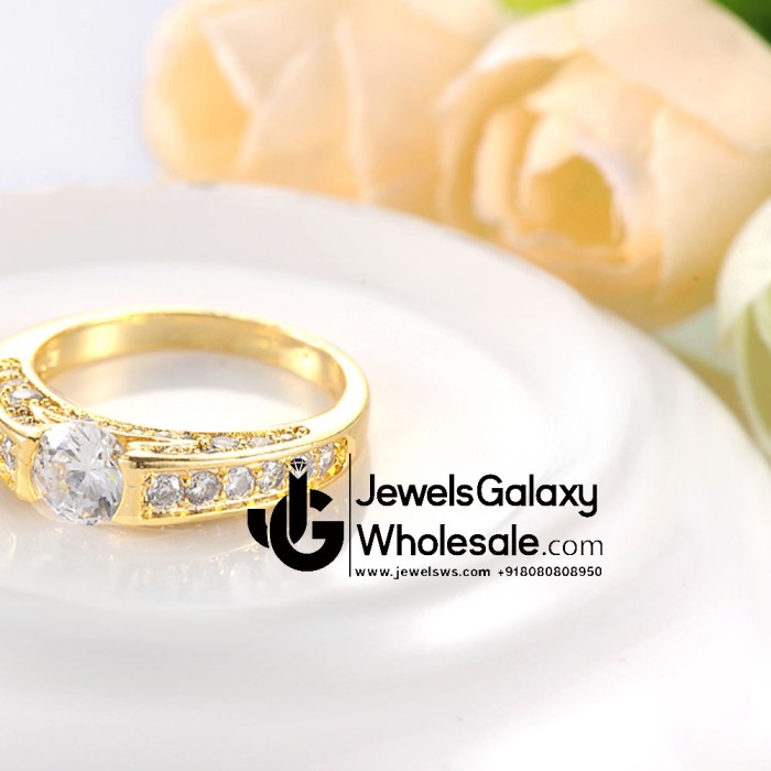 Gold Plated American Diamond Fashion Ring