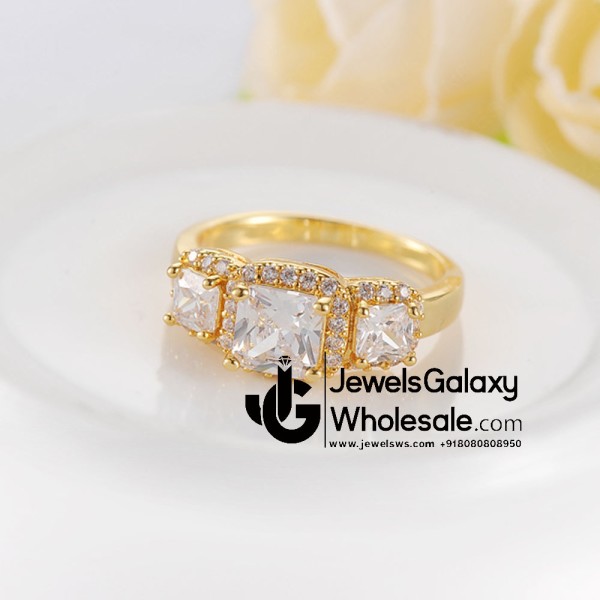 Gold Plated American Diamond Fashion Ring