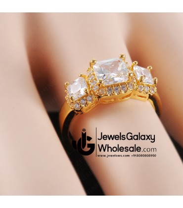 Gold Plated American Diamond Fashion Ring