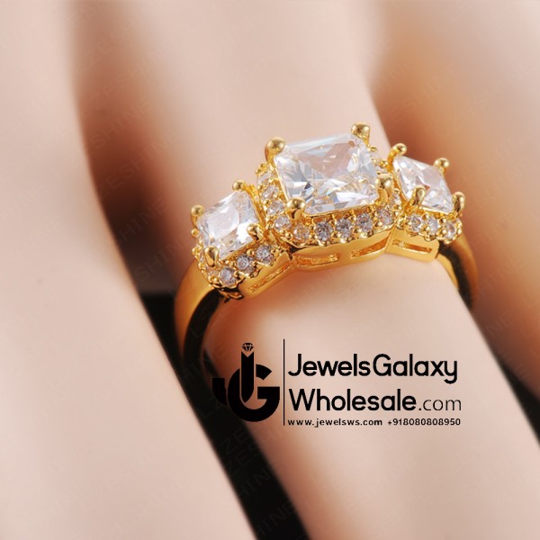 Gold Plated American Diamond Fashion Ring