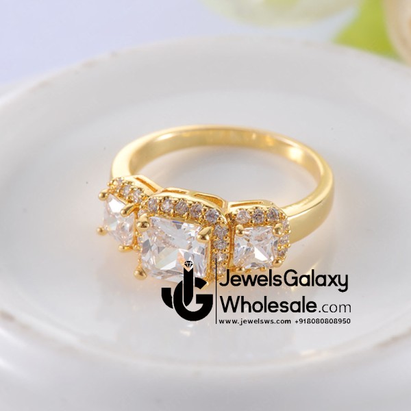 Gold Plated American Diamond Fashion Ring