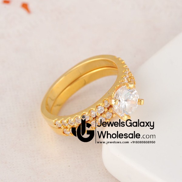 Gold Plated American Diamond Fashion Ring