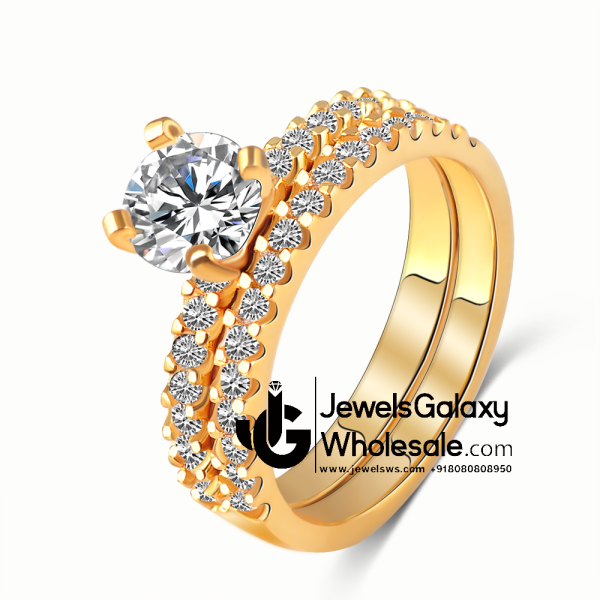 Gold Plated American Diamond Fashion Ring