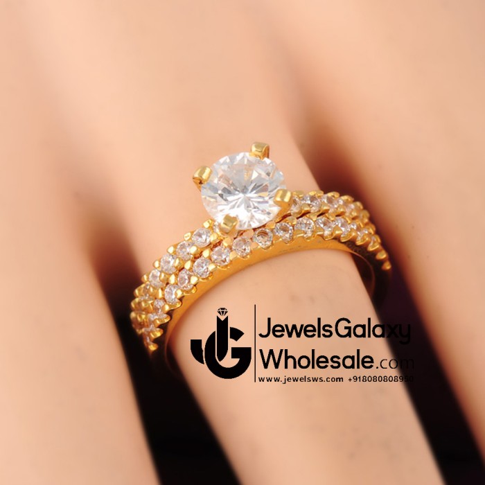 Gold Plated American Diamond Fashion Ring